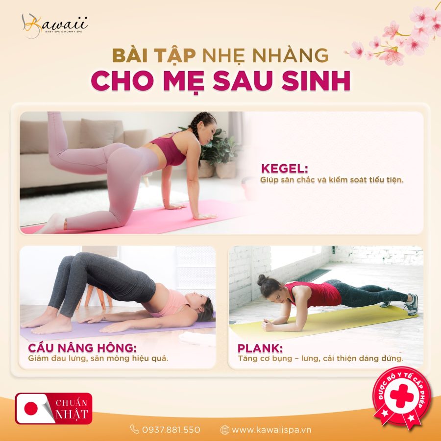 BÀI TẬP NHẸ NHÀNG CHO MẸ SAU SINH – LẤY LẠI SỨC KHỎE VÀ VÓC DÁNG MỘT CÁCH KHOA HỌC